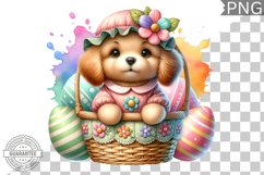 Easter Dog Sublimation - Easter Clipart PNG Design Product Image 1