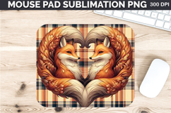 Watercolor Foxes Mouse Pad Sublimation - Valentines PNG Product Image 1