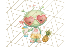 Alien Vacation Clipart PNG, Cute Summer Galaxy Art Clip Art Product Image 2