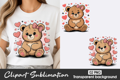 Cute Teddy Bear Clipart PNG Product Image 1