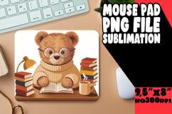 Blissful Mouse Pad Sublimation Ideas, Cute Bear Product Image 1