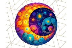 Whimsical Celestial Moon and Stars Clipart Constellation Png Product Image 2