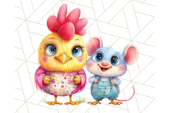 Cute Animal Friends Clipart PNG, Bright Spring Animal Duos Product Image 2