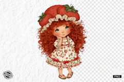 Summer Strawberry Girl Clipart Product Image 1