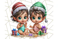 Summer Christmas Clipart PNG, Tropical Holiday Art Clip Art Product Image 2
