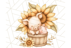Rustic Sunflower Clipart, Soft Country Farmhouse Florals Png Product Image 2