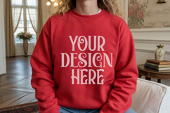 Red Gildan 18000 Sweatshirt Mockups ,18000 Mockups Product Image 1