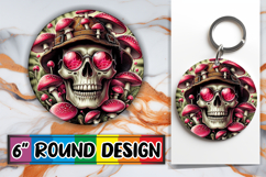 Cozy Round Car Coaster Magic, Skull Product Image 1