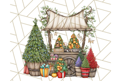 Cozy Christmas Market Stall Clipart PNG, Holiday Art Png Product Image 2