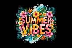 Pink Floral Summer Vibes PNG Design Product Image 2
