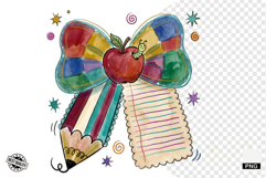 Back to School Pencil Bow PNG Product Image 1