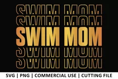 Swim Mom SVG | Stacked SVG Product Image 1