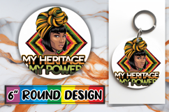 Joyful Circle Keychain Sublimation, Black Woman Product Image 1
