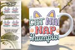 Radiant 11oz Mug Wrap Png Template , Cat Quote Product Image 1