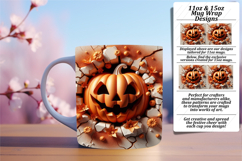 Sublime 11oz Mug Wrap Png Template , 3D Pumpkin Product Image 1