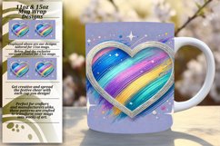 Charming 11oz Mug Wrap Png Design , Heart Product Image 1