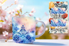 Graceful 11oz Mug Wrap Png Template , Watercolor Patter Product Image 1