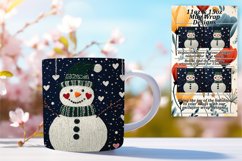 Floral 11oz Mug Wrap Png Template , Snowman Product Image 1