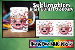 Cheerful memories 11oz 15oz sublimation wrap, Cute Christmas Product Image 1