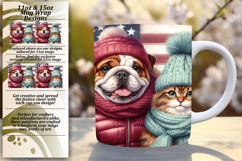 Whimsical 15oz Mug Wrap Png Artwork , Dog and cat Product Image 1