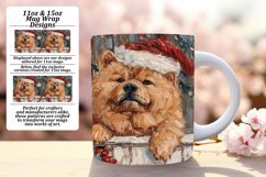 Winter Peeking Dog Art Christmas Mug Wrap Sublimation 11oz Product Image 1