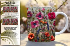 Embroidered Spring Blossom Mug Wrap - Sublimation Product Image 1