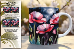 Happy 11oz Mug Wrap Png Template , Flowers Product Image 1