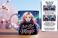 Artful 11oz Mug Wrap Png Template , Just A Girl Product Image 1