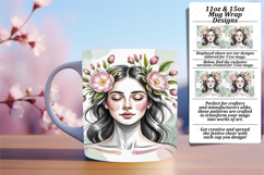Graceful 11oz Mug Wrap Png Template , Beauty Woman Product Image 1