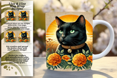 Artistic 15oz Mug Wrap Png Design , Cute Cat Product Image 1