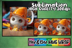 Autumnal Bliss: 3D Halloween Mug Sublimation Wraps Product Image 1