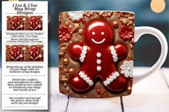 Glittering Holiday 3D Gingerbread Man Christmas Mug Wrap Product Image 1