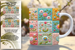 Vibrant 15oz Mug Wrap Png Template , Patchwork Product Image 1