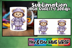 Sweet nostalgia 11oz 15oz mug wrap, Teddy Bear Product Image 1