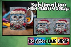Embroidered Christmas Owl Wrap 11oz 15oz Holiday Mug Product Image 1