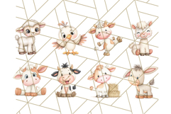 Baby Farm Animal Clipart, Cute Farm Yard Animals Png Product Image 6