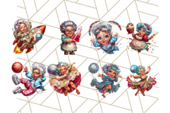 52 Wild Grandma Clipart PNGs, Funny Quirky Old Ladies Product Image 6
