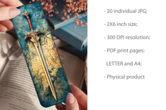 Sword Printable bookmarks, bookmark sublimation Product Image 2