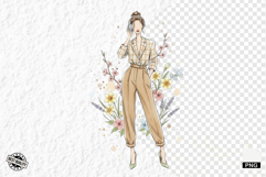 Stylish Spring Girl Clipart Product Image 1