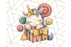 Cute Dessert Unicorn PNG Clipart with Cupcakes &amp; Candies Product Image 2
