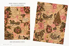 Horses Christmas Junk Journal Pages Product Image 3