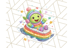 Alien Christmas Clipart, Cute Outer Space Holiday PNG Product Image 2