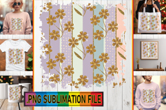RADIANT TSHIRT Art PNG, Gold Flower Product Image 1