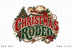 Western Christmas Rodeo Design, Cowboy Holiday Graphic Product Image 3