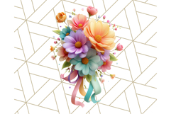 Pastel Flower Bouquet PNG Clipart, Elegant Floral Art Product Image 2