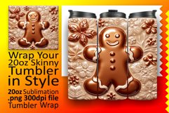 3D Gingerbread Man Tumbler Wrap for Winter Beauty Product Image 1