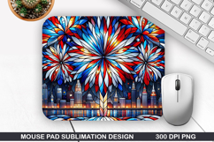Fireworks Mouse Pad Sublimation, 4th Of July Mouse Pad PNG Product Image 1