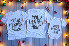 Christmas Family Matching Group Flat Lay T-Shirt Mockups Product Image 1