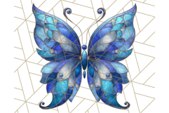 Stained Glass Butterfly PNG Colorful Clipart for Sublimation Product Image 2