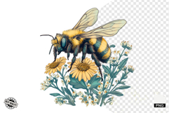 Summer Bees &amp; Sunflowers PNG - Summer Clipart Product Image 1